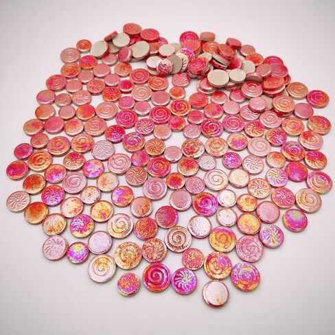 1.1 رطل مختلط 3 أحجام عشوائية من بلاط الفسيفساء الخزفي الدائري، صناعة يدوية من بلاط الفسيفساء الخزفي الإبداعي لألواح الحرف اليدوية وأواني الزهور والمزهريات والكؤوس الفسيفساء ديكور المنزل المصنوع يدويًا (قوس قزح أسود) in Kuwait