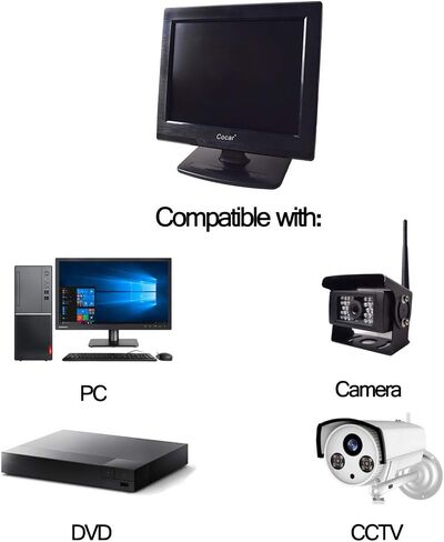 19 inch CCTV Security Monitor with BNC VGA HDMI AV Built-in Speaker 4:3 HD Display LCD Screen Display with USB Media Player for Home Surveillance Camera STB PC in Kuwait