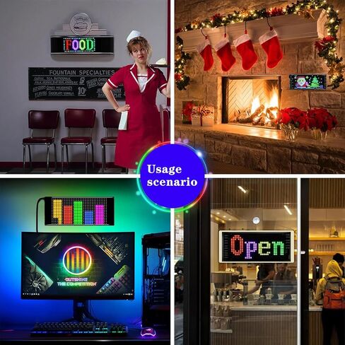 Maksone LED Sign for Car - 15"x4" Flexible LED Matrix Panel | DIY Programmable Scrolling Display | USB 5V Bluetooth Control | Perfect for Parties, Weddings, Festivals & More! in Saudi Arabia