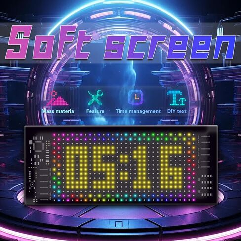 Maksone LED Sign for Car - 15"x4" Flexible LED Matrix Panel | DIY Programmable Scrolling Display | USB 5V Bluetooth Control | Perfect for Parties, Weddings, Festivals & More! in Saudi Arabia