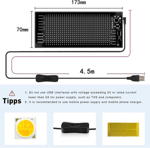 Maksone LED Sign for Car - 15"x4" Flexible LED Matrix Panel | DIY Programmable Scrolling Display | USB 5V Bluetooth Control | Perfect for Parties, Weddings, Festivals & More! in Saudi Arabia