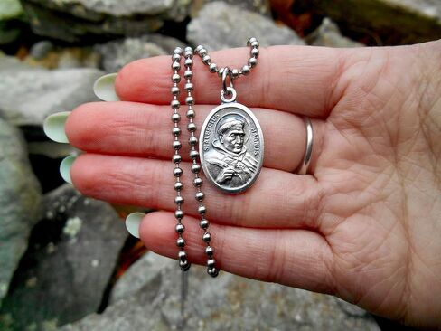 Saint Albertus Magnus necklace, Albert the Great, 30 Inch Stainless Steel Ball Chain, Patron Saint of Scientists, Philosophers, Medical technicians, Natural sciences in Saudi Arabia