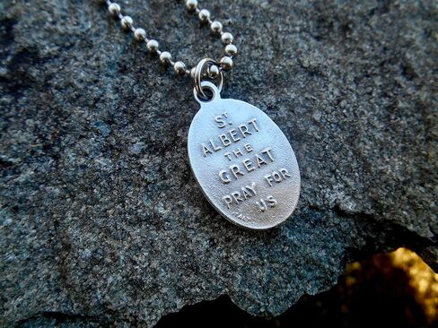 Saint Albertus Magnus necklace, Albert the Great, 30 Inch Stainless Steel Ball Chain, Patron Saint of Scientists, Philosophers, Medical technicians, Natural sciences in Saudi Arabia