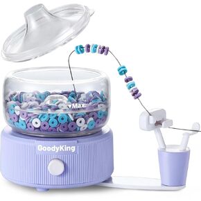 مجموعة أدوات صنع الأساور الكهربائية من GoodyKing - مجموعة أدوات خرز الطين الأساسية، تتضمن إبر دوارة الخرز، صناعة أساور مجوهرات سهلة الصداقة، تنطبق على أنواع مختلفة من الخرز أرجواني