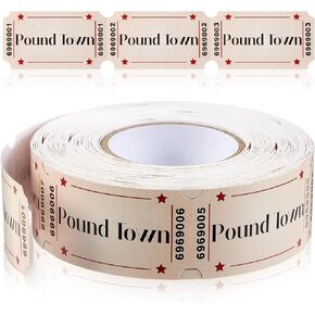 Yinkin 500 Pcs Pound Town Tickets 2" One-Way Ticket to Pound Town Sign Single Roll Ticket Love Relationship Anniversary Gifts for Christmas Stickers for Her Husband Wife Boyfriend Girlfriend, Beige