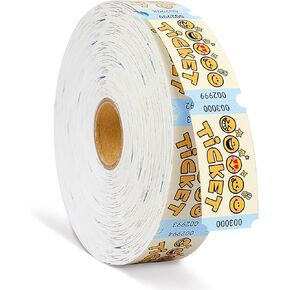 Single Roll Raffle Tickets for Events, Party Raffle Tickets for Classroom, School Carnivals, Class Reward, Family Games, Arcade, Entry, Fall Carnival, Door Prizes (1000 Pcs)