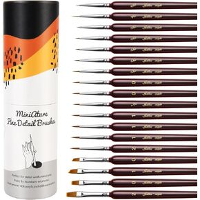 مجموعة فرش طلاء تفاصيل القيقب الذهبي، 18 قطعة من فرش الطلاء المصغرة للفنانين، فرش نموذجية، فرش تفاصيل دقيقة للنماذج الصغيرة، طلاء DND بالأرقام، ألوان مائية أكريليك للبالغين in Kuwait