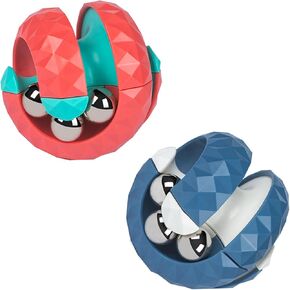 Orbit Ball Toys, Fidget Spinner Top Bead Ball Spinning Toy, Rotating Track Infinite Flip Change Puzzle Games Novelty Creative Stress Relieve Toys for Kids Children Adults (Red&White)
