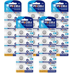 بطاريات PKCELL CR 1620 CR1620 بطارية ليثيوم 3 فولت - حزمة من 5