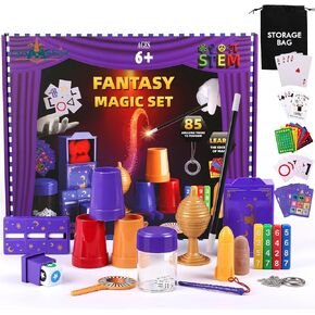 Magic Kit for Kids, Fantasy 85 Magic Tricks Set, Magic Set with Magic Wand for Party Gifts, Ideal Christmas Birthday Educational Magic Gadget Toys with Video Instructions