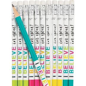 Fun Express I Believe in You Pencil - 24 Pieces - Educational and Learning Activities for Kids