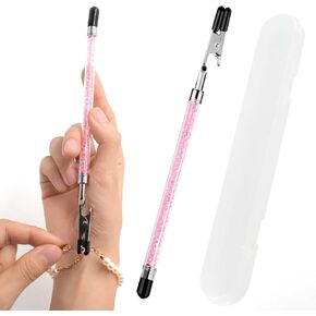 Bracelet Helper Tool Hook, PEOUWNES Bracelet Helper to Put on Yourself, 2 in 1 Jewelry Clasp Helpers, Bracelet Assist Tool for Bracelet Necklace Watch Clasps Zippers Closures Clasps (Pink)