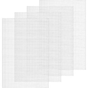 JIYIN 4 Pcs 4 Count Plastic Mesh Canvas Sheets for Embroidery, Plastic Needlepoint Canvas, Eye Mesh for Acrylic Yarn Crafting Knit and Crochet Projects and Make Aquarium Dividers(Black 11.8×7.9'')