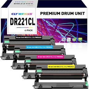 Remanufactured DR221CL Drum Unit Set Replacement for Brother DR221CL DR-221CL DR221 DR 221 CL Works with MFC-9130CW MFC-9330CW HL-3140CW HL-3170CDW DCP-9020CDN Printer Tray (BK/C/M/Y, 4-Pack)