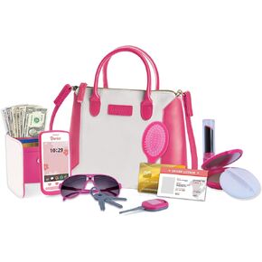 Darice Play Purse for Little Girls, Toddler Purse with Accessories, Fashion Girl Toys, Toy Purse, Handbag, Toy Phone, Pretend Play Makeup, Wallet, & More, Toddler Purses 3 Year Old and Up