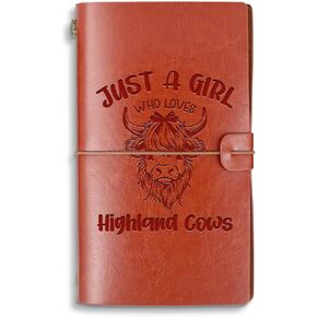 Highland Cow Gift Just a Girl Who Loves Highland Cows A6 Size Refillable Writing Journal Highland Cows Lovers Gift (Loves Highland CowsA6)