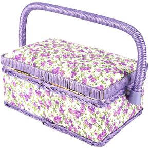 Generic Sewing Organizer Fabric Craft,Fabric Craft Handmade Sewing Basket Thread Needle Storage Box Organizer Flower Printed, Genericc6vu4x50i3