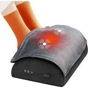 Ergonomic Under Desk Foot Rest with Heat,Vibration Massage, Heated Foot Rest for Under Desk at Work, Foot stools for Under Office Desk,Adjustable Foot Stand for Back & Hip,Home,Office, Gift