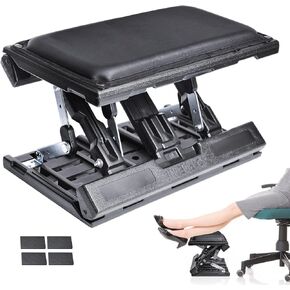 Scalebeard Foot Rest for Under Desk at Work,Height Adjustable Infinite Angle Ergonomic Foldable Footrest for Office, Gaming,Computer, Removable Pad Desk Foot Stool with Massage Beads,for All Seasons