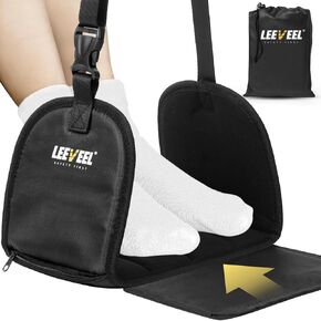 Foot Hammock for Plane Travel,Portable Airplane Foot Rest with Memory Foam and Hardboard,Adjustable Airplane Foot Hammock,Airplane Travel Essentials (Storage Bag Packaging)