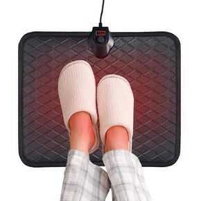 Heated Floor Mat - Under Desk for Foot Warmer - Winter 55W & 110V Electric Heating Pad with 8 Temperature & Auto Shut-Off After 3 Hours - Energy-Saving - Heated Feet Rest for Home Office Desk