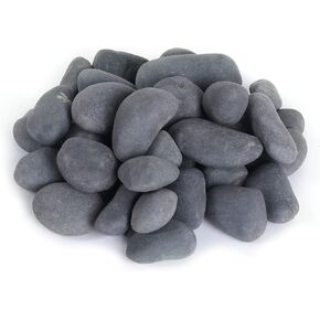 20LB Stones Pebbles River Rocks, 100% Natural Hand-Picked Premium Decorative Pebbles, Ideal for Garden Landscaping, Home Decor, Aquariums, Painting, Crafting and Gifts (Black, 20 Pounds)