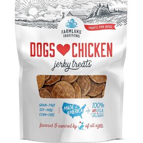 Farmland Traditions Filler Free Dogs Love Chicken Premium Jerky Treats for Dogs, 1 lb. Bag