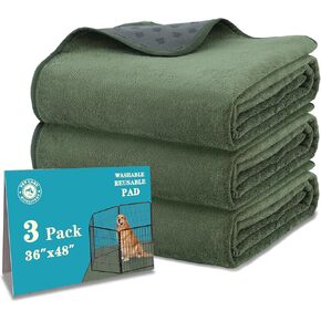 Washable Pee Pads for Dogs 72'' x 72'', 3 Packs, Extra Large Non-Slip Waterproof Reusable Pee Pads for Puppy Senior Dog , Incontinence Whelping for Dog Playpen, Quick Dry, Grey