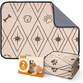 LOOBANI Washable Pee Pads for Dogs: 2 Pack 31"x36" Washable Puppy Pads, Reusable Pee Pads Waterproof & Leakproof Non-Slip Whelping Pee Pads & Potty Training Pad for Floor, Dog Playpen,Crate, Grey