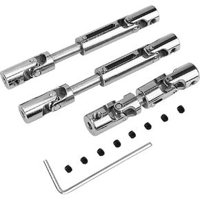 3Pcs Stainless Steel RC Upgrade Universal Drive Shaft Front/Medium/Back Kit CVD Transmission Joint 57mm-71mm for WPL MN Modes B16 B36 MN77 FY004 6WD 6X6 1/16 Military Truck Crawler Car Accessories
