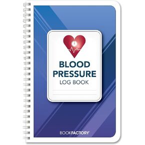 BookFactory Blood Pressure Log Book/Blood Pressure Monitoring Logbook/Personal Medical Tracking Notebook - 104 Pages, 6" x 9", Wire-O (LOG-104-69CW-PP(Blood-Pressure))
