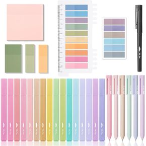 Mr. Pen- Aesthetic Book Annotation Kit, Aesthetic Highlighters and Gel Pens, Transparent Sticky Notes, Transparent Sticky Tabs for Books, No Bleed Highlighters for Bible Pages No Bleed