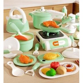 Kids Play Kitchen Accessories, Pretend Play Toys for Kitchen, Play Pots and Pans Sets for Kids Kitchen, Toddler Cooking Set for Boys and Grils