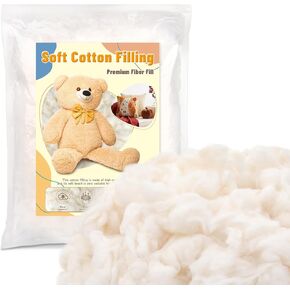 ZXIIXZ 200g/7oz Cotton Filling, Premium Natural Cotton Stuffing for Stuffed Animals, Soft Cotton Fiber Fill for Crochet, Pillow Stuffing, Cushions, DIY Stuffing Home Crafts
