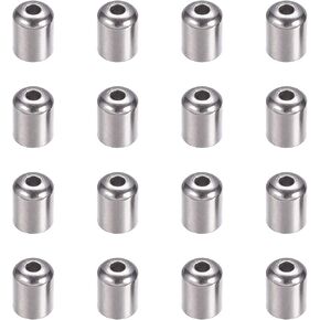 UNICRAFTALE 50Pcs Stainless Steel Color Cord End Caps 304 Stainless Steel Glue in End Cap Column Cord End Leather Ending Clasp Jewellery Cord Tips for Bracelets Necklace Jewelry Making
