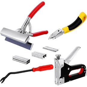 Heavy Duty Stretching Canvas Pliers with Tack Puller & Staple Remover, and 3 in 1 Staple Gun with 600 Staples, Canvas Stretcher Pliers for Stretching Canvas Oil Painting