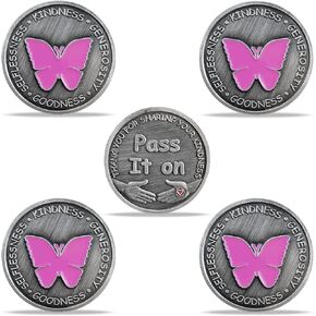 5 Pcs Four Leaf Clover Kindness Token Appreciation Coin Pass It on Gift