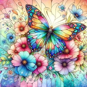 EIBEILI Diamond Painting Kits for Adults, Hydrangea in Glass 5D Diamond Art Kits for Beginner DIY Full Drill Diamond Dots Crystal Craft Kits for Home Wall Decor Gifts 11.8x15.7 inch