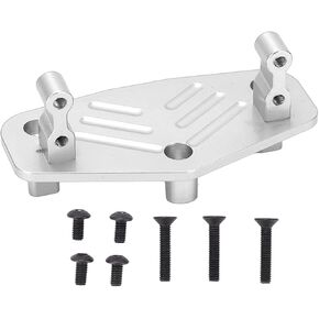 Metal Steering Servo Mount Base Aluminum Alloy Steering Servo Mount Bracket Base for 1/8 LMT Truck Modification Parts(Silver)