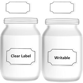 Besttile Transparent Clear Stickers Labels with Black Border,Removable Waterproof Transparent Jars Labels in Assorted Sizes for Jars,Storage Containers or Craft Decoration,2×1.5 inch.