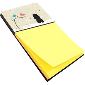 Christmas Presents between Friends Poodle - Black Sticky Note Holder