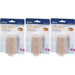 (3 Pack) Aqueon Quiet Flow 10 Ammonia Reducing Specialty Filter Pad (4 ct. Per Pack)