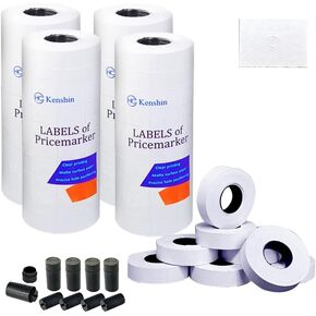 16,000 Pcs 2 Line Refill Price Marking Labels Stickers for Price Tag Machines MX6600,MX6602,YH689, 40 Rolls with 3 Discount Stickers,Ideal for Office, Shop, Grocery Store（Orange）
