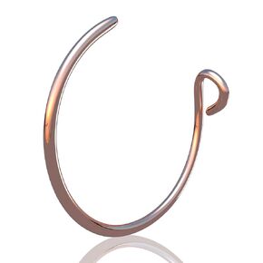 Cute Rose Gold Clip on Nose Piercing Hoop - Hypoallergenic Tiny Handmade 24 gauge Faux Nose Ring - Smooth 14k Rose Gold 7mm Thin Fake Nose Hoop