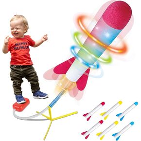 Play22 Toy Rocket Launcher for Kids Led - Shoots Up to 100+ Feet - Launch Rocket Includes 6 Foam Rockets, 3 Colors - Best Birthday Gift for Boys and Girls - Fun Outdoor Toys Age 3+ Years