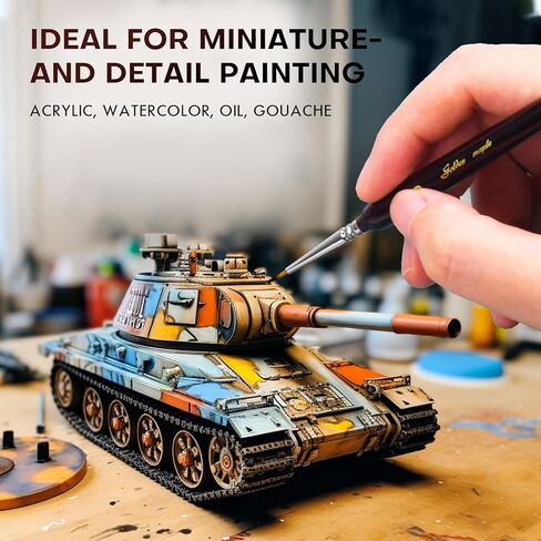 مجموعة فرش طلاء تفاصيل القيقب الذهبي، 18 قطعة من فرش الطلاء المصغرة للفنانين، فرش نموذجية، فرش تفاصيل دقيقة للنماذج الصغيرة، طلاء DND بالأرقام، ألوان مائية أكريليك للبالغين in Kuwait