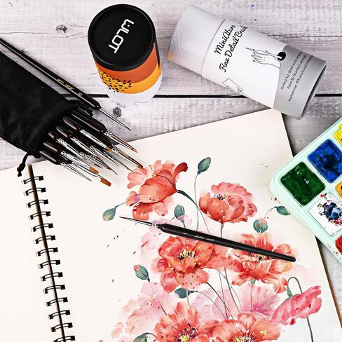 مجموعة فرش طلاء تفاصيل القيقب الذهبي، 18 قطعة من فرش الطلاء المصغرة للفنانين، فرش نموذجية، فرش تفاصيل دقيقة للنماذج الصغيرة، طلاء DND بالأرقام، ألوان مائية أكريليك للبالغين in Kuwait