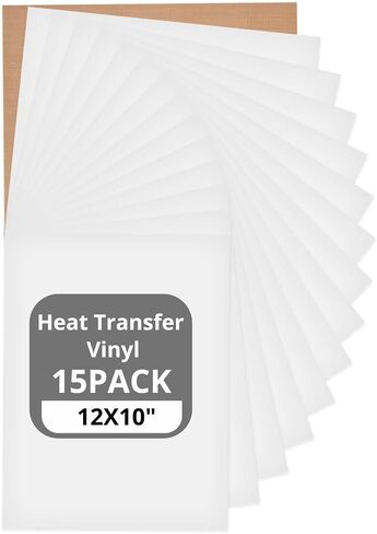YRYM HT Heat Transfer Vinyl - 42 Pack 12" x 10" HTV Sheets White Iron on Vinyl for T Shirts - Easy to Cut & Weed for Heat Vinyl Design in Saudi Arabia