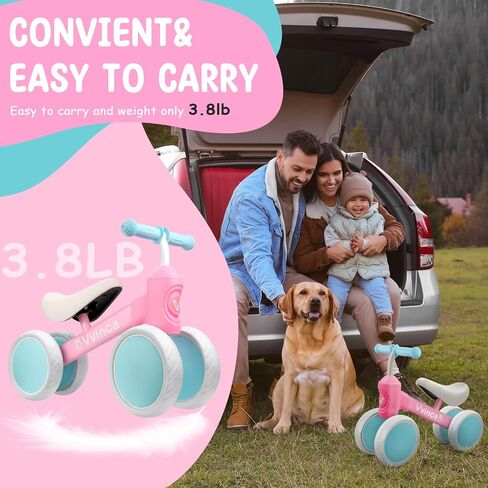 Vvinca Baby Balance Bike for 1 Year Old Boys Girls, 10-24 Months Toddler Balance Bike with No Pedal 4 Silence Wheels Children First Birthday Toys Gifts in Kuwait