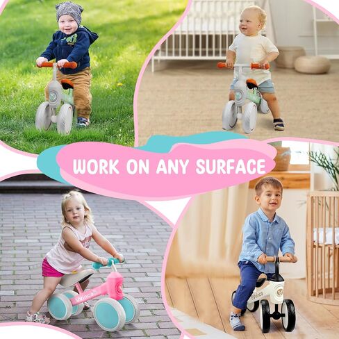 Vvinca Baby Balance Bike for 1 Year Old Boys Girls, 10-24 Months Toddler Balance Bike with No Pedal 4 Silence Wheels Children First Birthday Toys Gifts in Kuwait